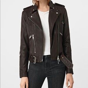All saints leather biker jacket